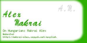 alex makrai business card